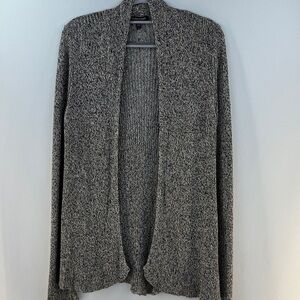 Eileen Fisher Loose Knit Linen Wool Blend Open Cardigan